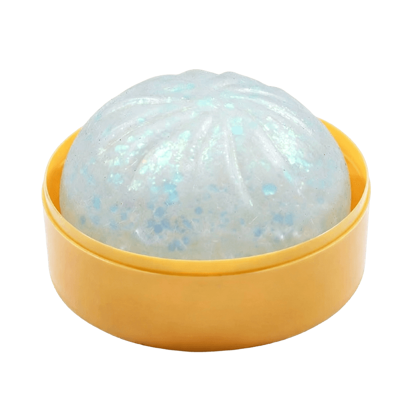 Juguete blando Kawaii Sparkle Bao, juguete inquieto realista transparente al vapor para bromas y decoración