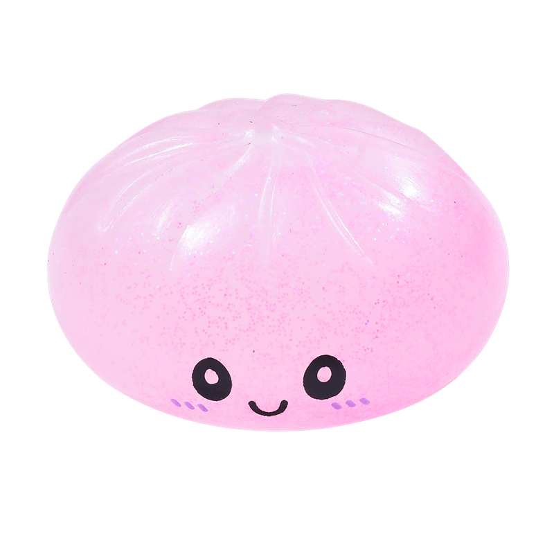 Juguete para aplastar bollos al vapor, calmante para el estrés de ascenso lento, inquieto sensorial en la cara sonriente