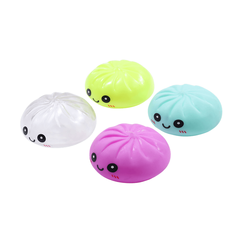 Juguete para aplastar bollos al vapor, calmante para el estrés de ascenso lento, inquieto sensorial en la cara sonriente