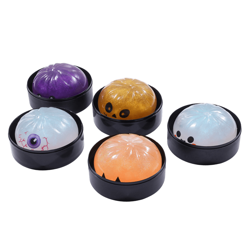 Juego de juguetes blandos de Halloween, calmante para el estrés de ascenso lento, inquieto sensorial del cráneo de calabaza con globo ocular
