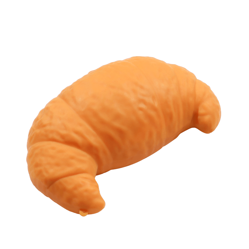 Juguete exprimidor Croissant, réplica de Squishy Bakery, aliviador del estrés Golden Flaky