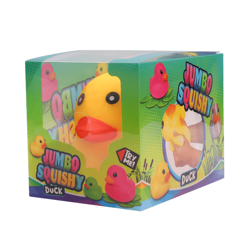 Juguete blando de goma con forma de pato, aliviador de estrés con elevación lenta y sensor amarillo clásico