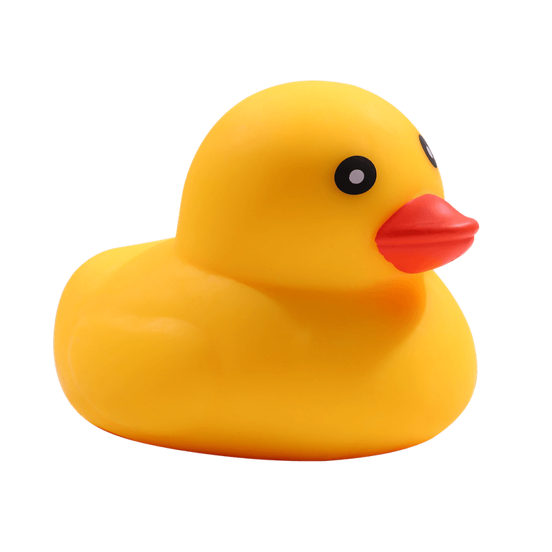 Juguete blando de goma con forma de pato, aliviador de estrés con elevación lenta y sensor amarillo clásico