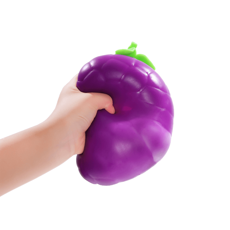 Juguete para aplastar uvas, aliviador de estrés con elevación lenta y sensor de frutas texturizadas
